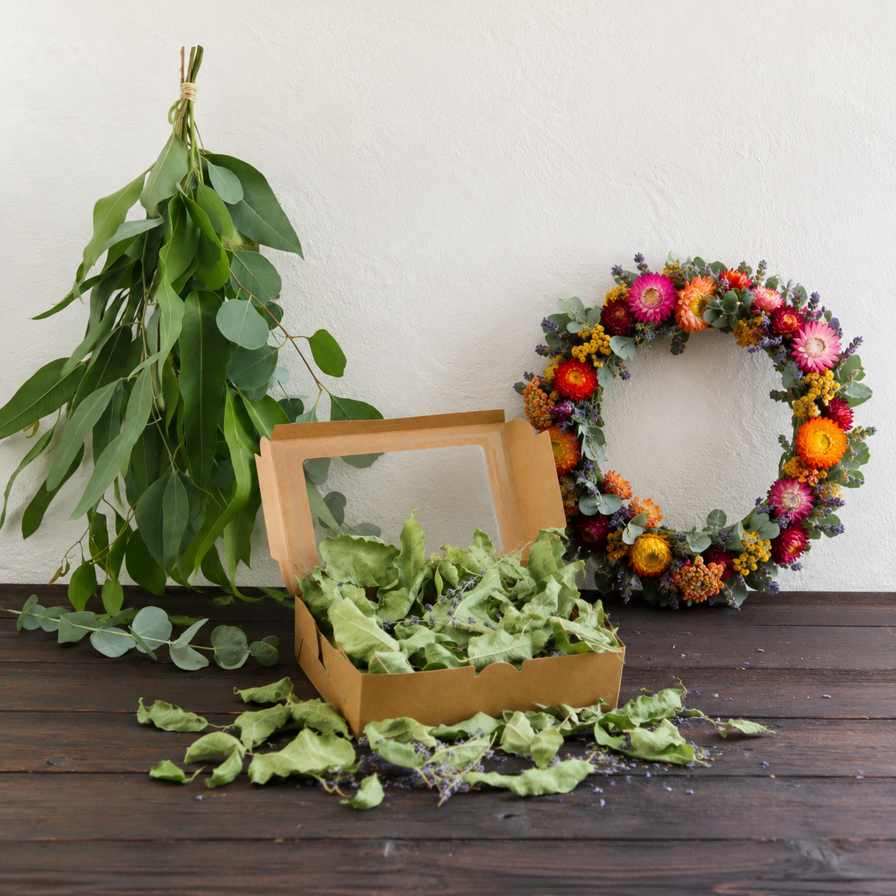 Eukalyptus Geschenkset Emma – Mix, Kranz & Duftkonfetti