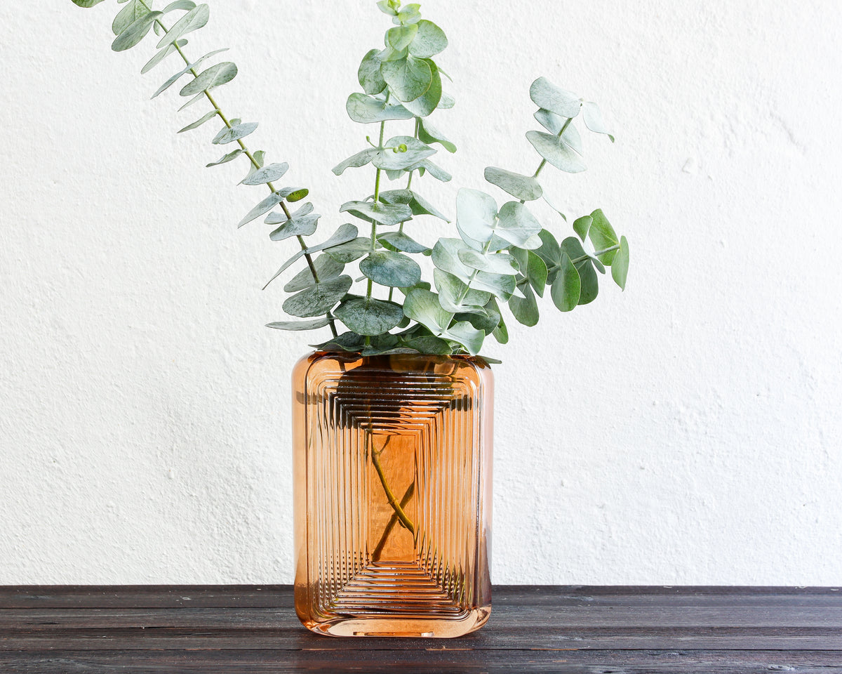 Glasvase Ingmar in Amber, 20 cm – 70er-Design