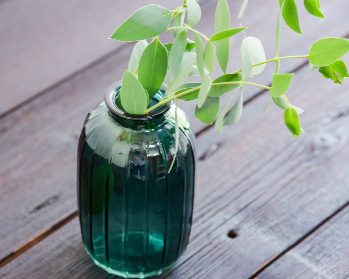 Kleine Vase Smilla, 12 cm – blaugrünes Glas