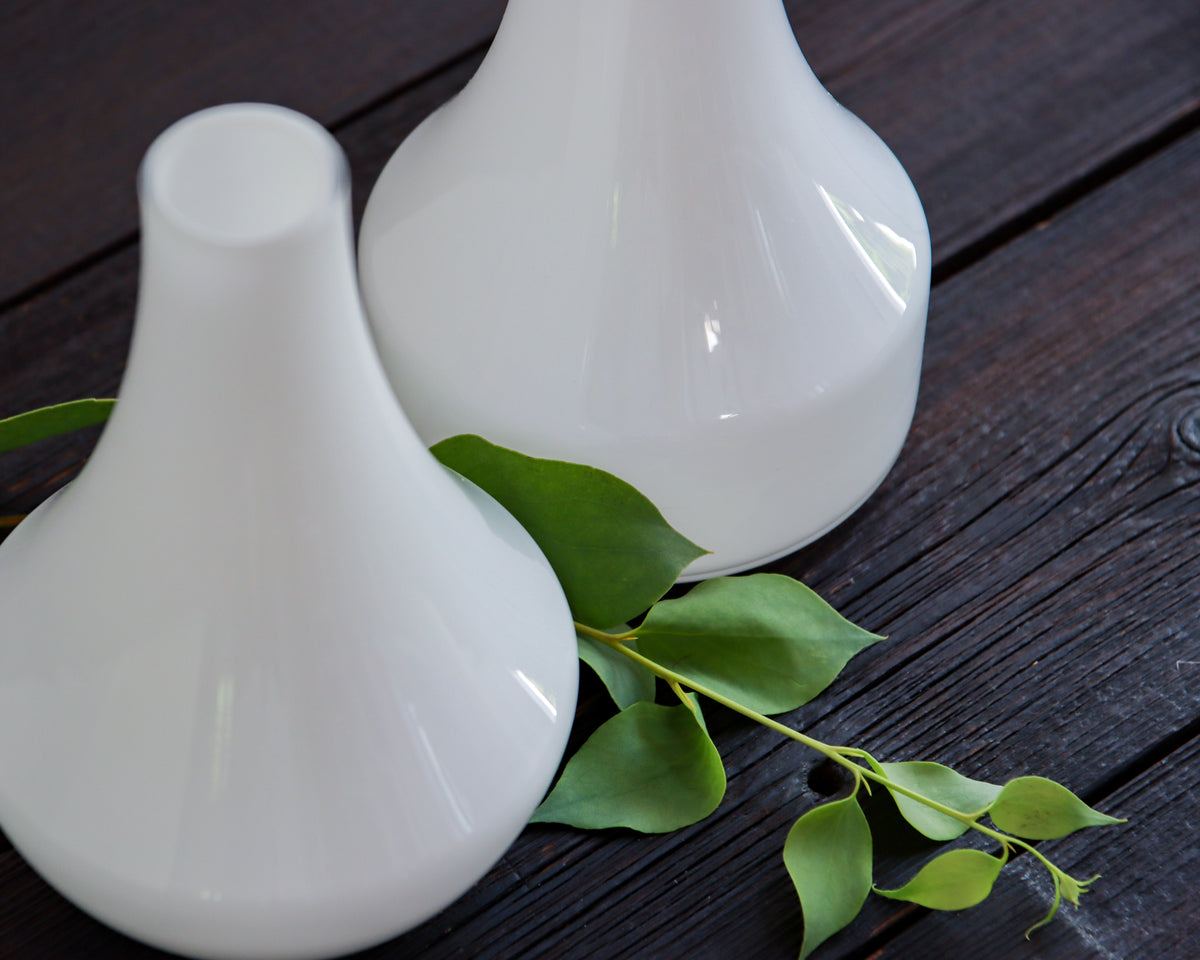 Vasen-Set Yngve, 16 cm – milchweißes Glas
